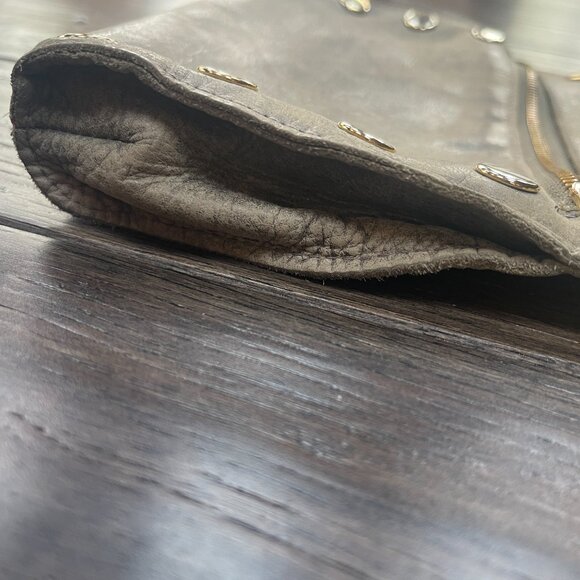 Hammitt Las Angeles, distressed leather gray, 7" x 8" cross body bag - Picture 9 of 13